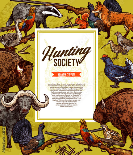 Wild animals and birds. Hunting season