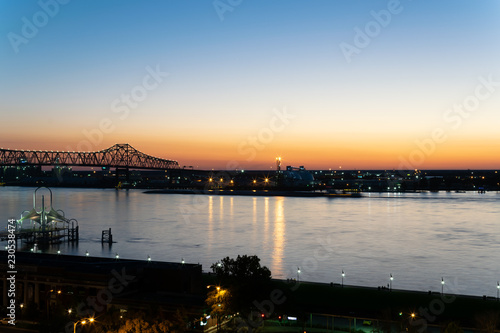 Mississippi River Blue Hour in Baton Rouge