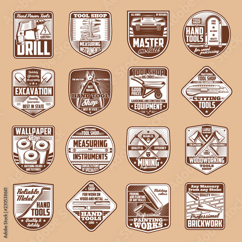 Repair tools and items, construction equipment