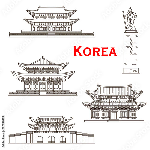 Korean travel landmarks of Seoul gate, palaces