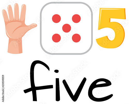 Set of number five