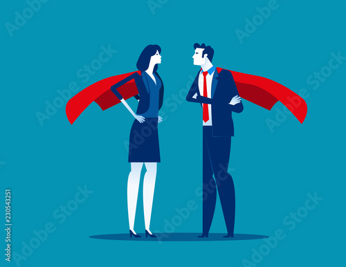 Business team with ready to work. Concept business vector illustration, Flat business cartoon, metaphoric, brave and optimistic, Teamwork.
