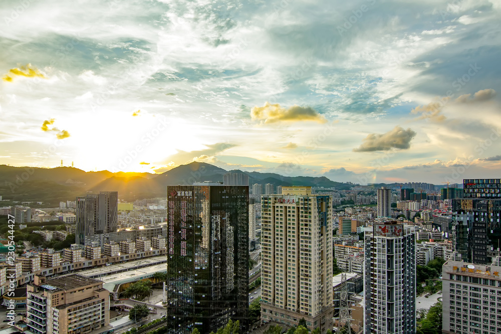 Fototapeta premium Shenzhen Luohu City Skyline
