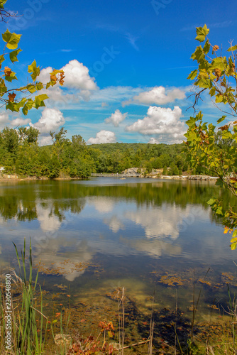 Photography Clouds Reflecting off Lake at Klondike Park in Augusta Missouri