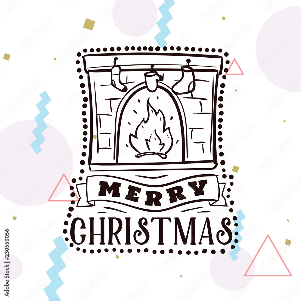 Obraz premium Merry Christmas typography.