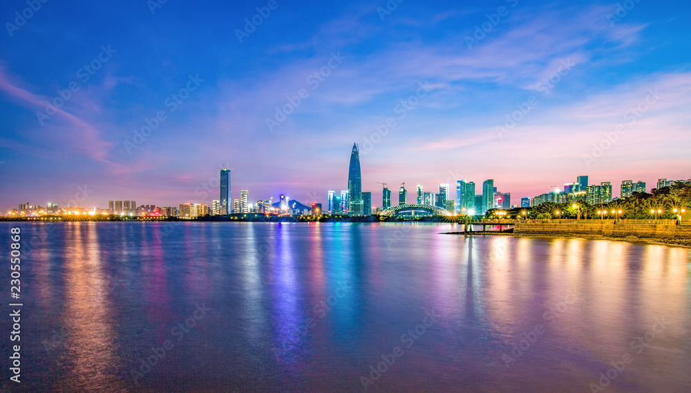 Night view of Shenzhen Bay Park