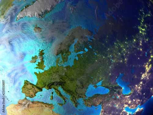 Europe on Earth as seen from space.