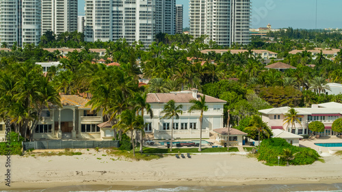 Aerial photography luxury beachfront realty in Miami