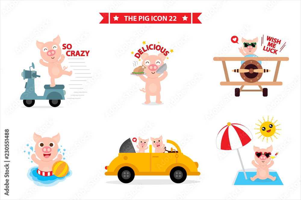 pig icon sticker pig icon sticker