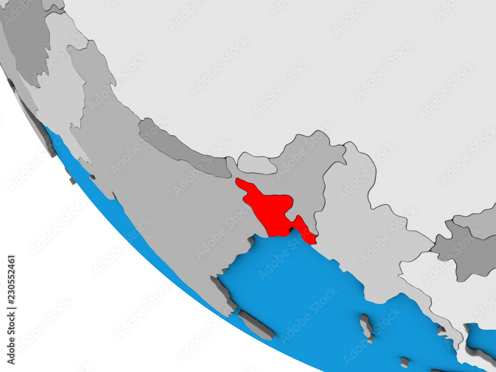 Fototapeta premium Bangladesh on simple 3D globe.