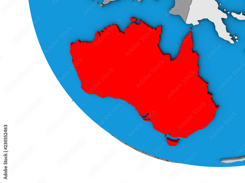 Obraz premium Australia on simple 3D globe.
