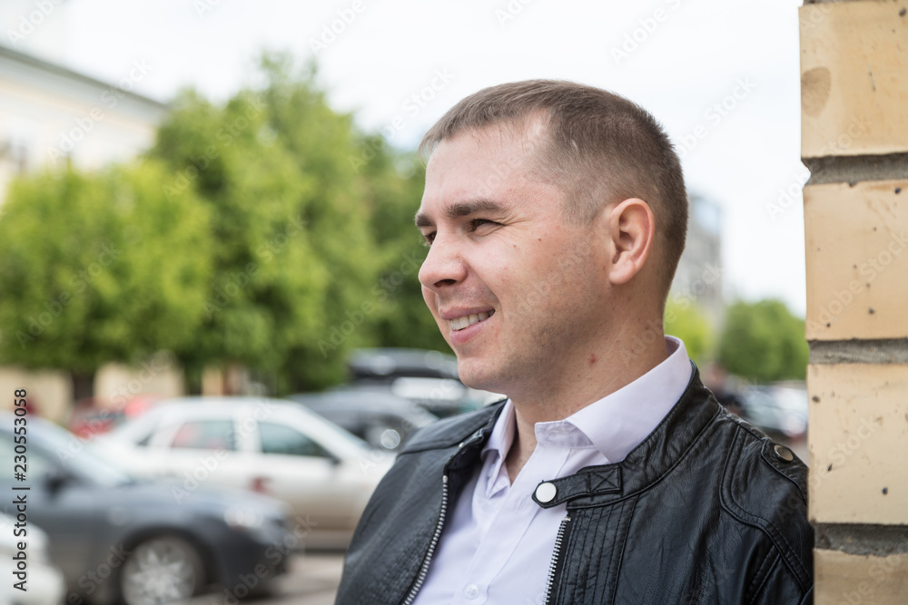 Portrait of handsome young man on the street Portrait of handsome young man on the street
