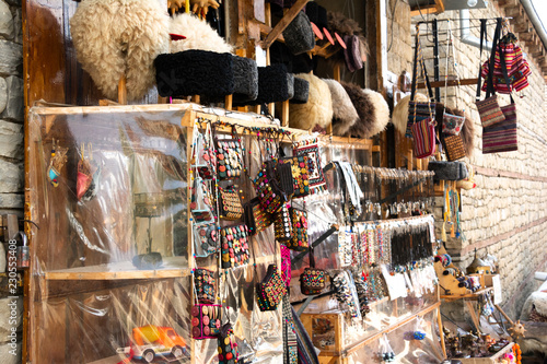Souvenir shop with various oriental handicraft items