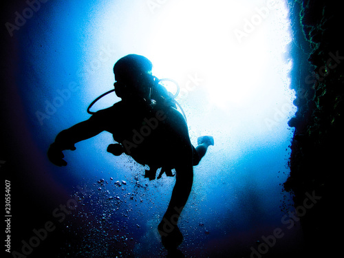 Scuba diver silhouette