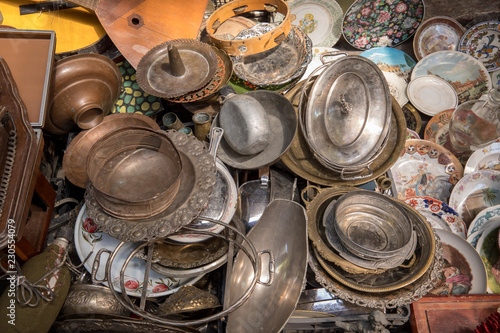 a collection of old plates for sale photo