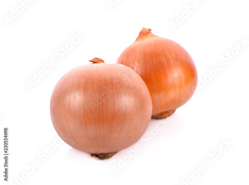 whole fresh onion on white background