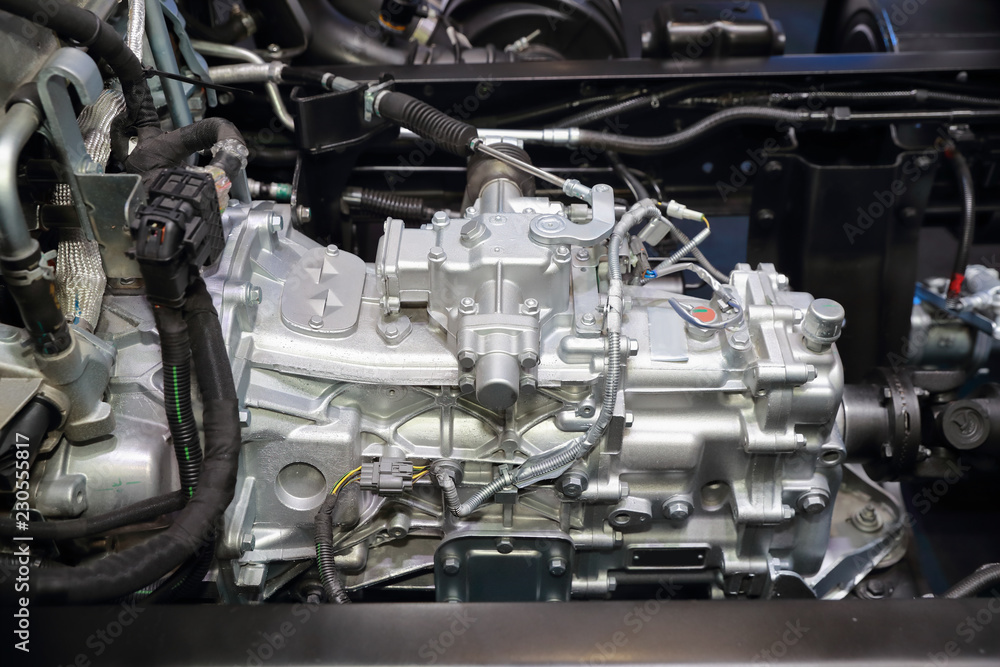 Fototapeta premium new diesel truck engine close up
