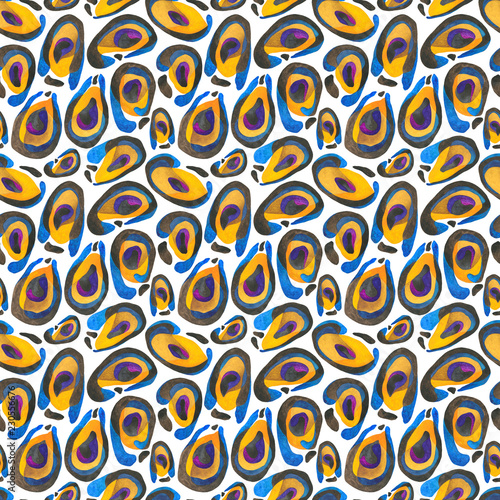 Watercolor animal print seamless pattern. Hand painted abstract cheetah skin texture for surface design, textile, wrapping paper, wallpaper, phone case, fabric.