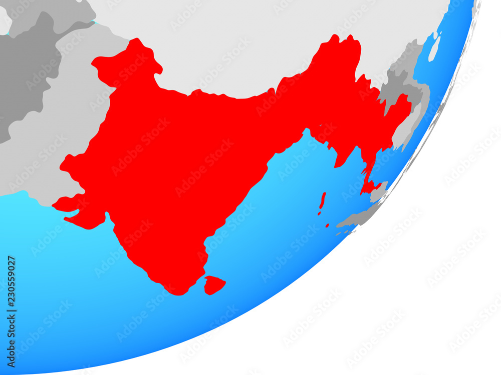 Fototapeta premium BIMSTEC memeber states on blue political globe.