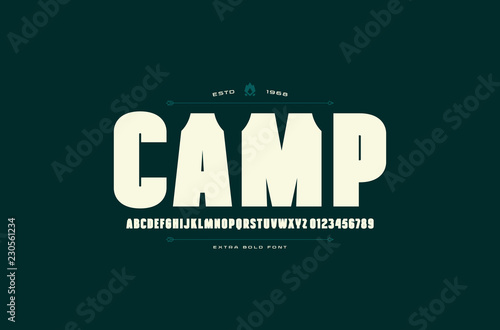 Stock vector narrow sans serif font