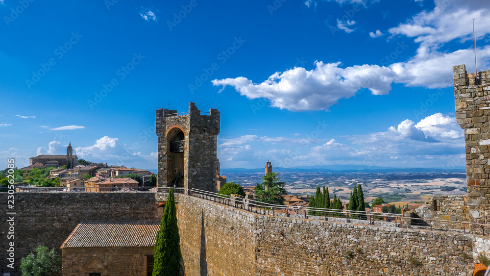 Montalcino Tuscany Italy - Medieval Castle with fortified walls and towers