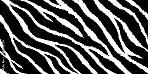Seamless pattern with zebra print. Vector illustration. Animal fur texture.