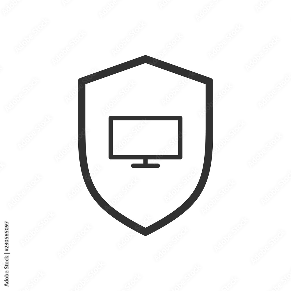 shield line icon. web security symbol. computer shield. email encryption privacy data protection. Internet VPN concept vector illustration. shield line icon. web security symbol. computer shield. email encryption privacy data protection. Internet VPN concept vector illustration.