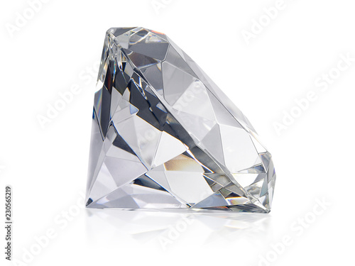 Bilde på lerret Dazzling diamond on white background
