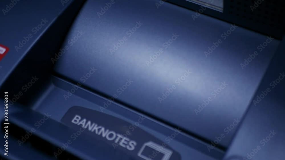 ATM accepts money. slow motion, 1920x1080, full hd ATM accepts money. slow motion, 1920x1080, full hd