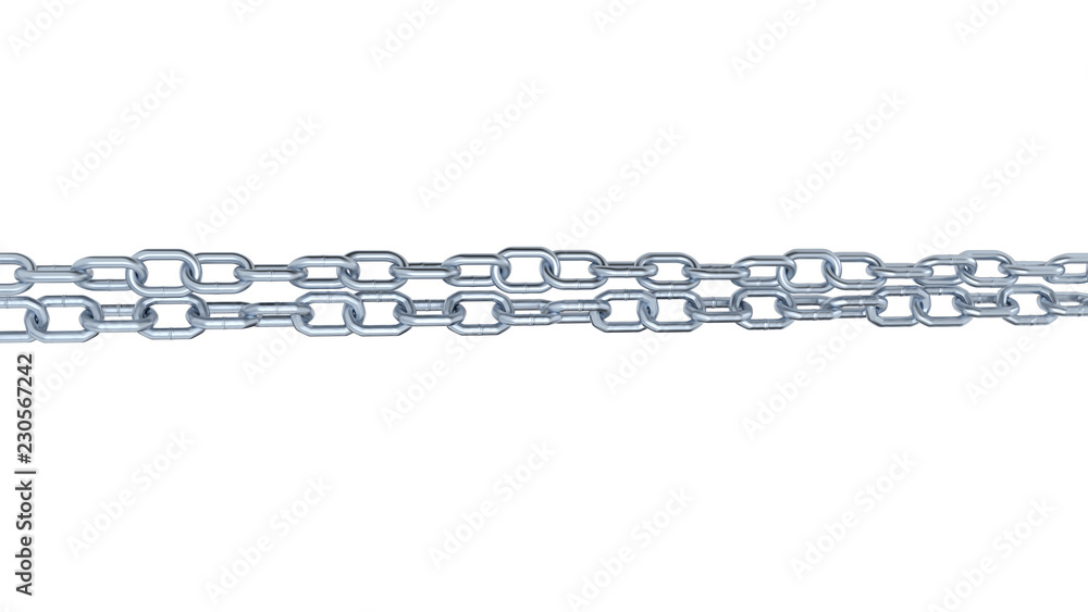 Two Horizontal Metal Chains across the screen Two Horizontal Metal Chains across the screen