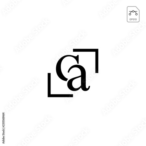 initial AC, CA, A, C Logo template