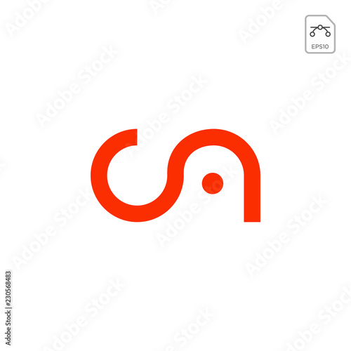 initial AC, CA, A, C Logo template
