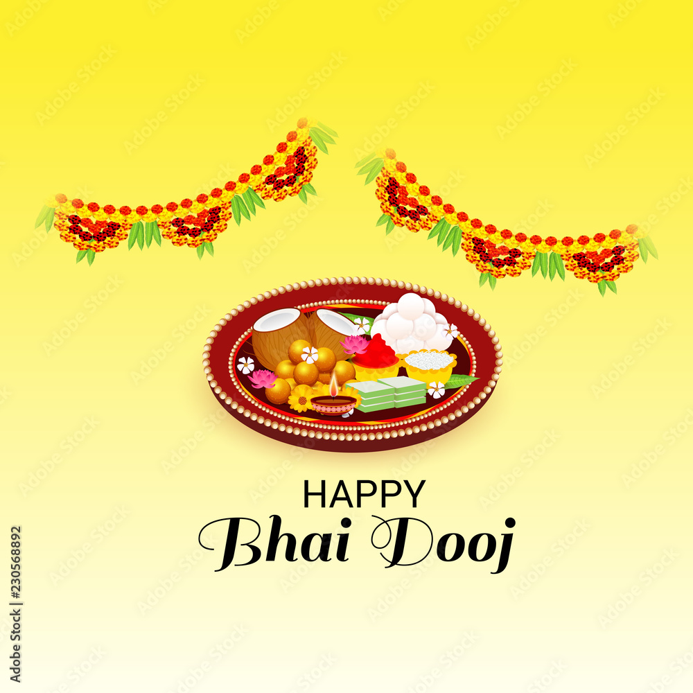 Vector illustration of a Background for indian festival of Happy Bhai Dooj Celebration. Vector illustration of a Background for indian festival of Happy Bhai Dooj Celebration.