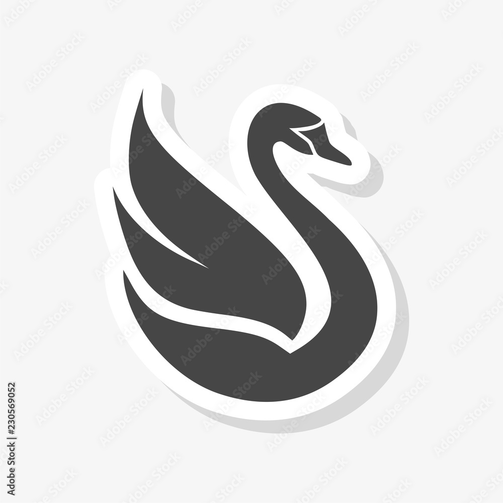 Swan sticker logo, Swan Icon Swan sticker logo, Swan Icon