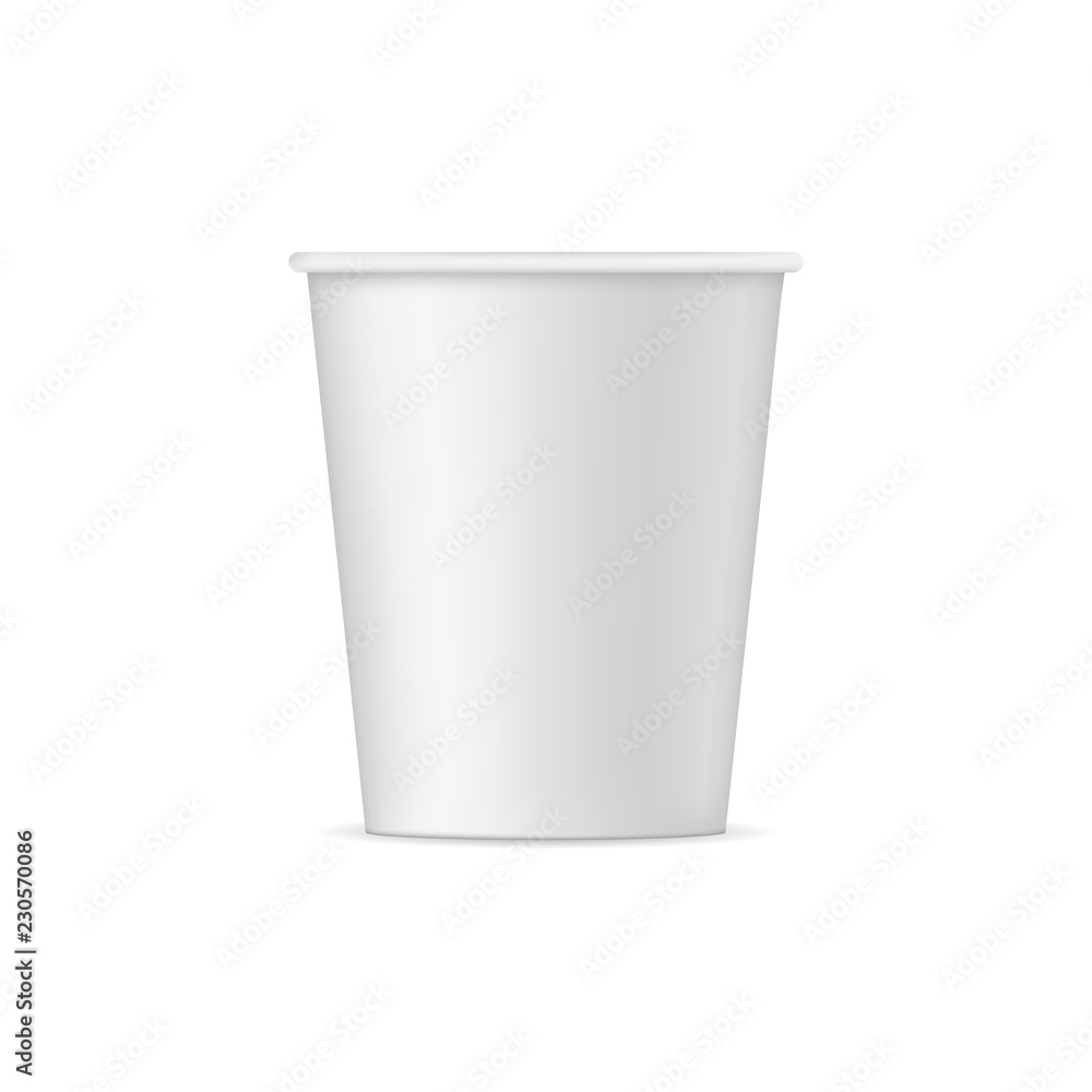 Paper cup mockup - front view. Vector illustration Paper cup mockup - front view. Vector illustration