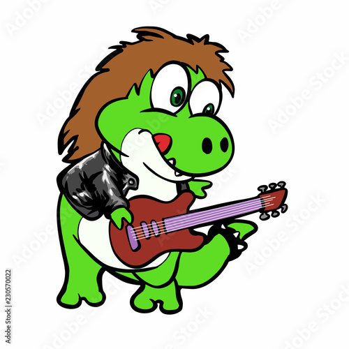 Wallpaper Mural T rex guitar - funny dino Vector Illustration Torontodigital.ca