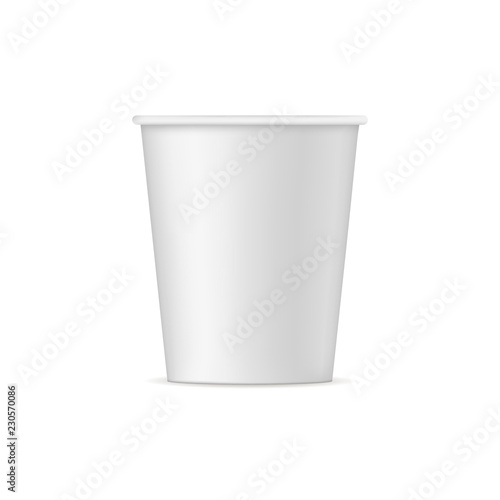 Paper cup mockup - front view. Vector illustration