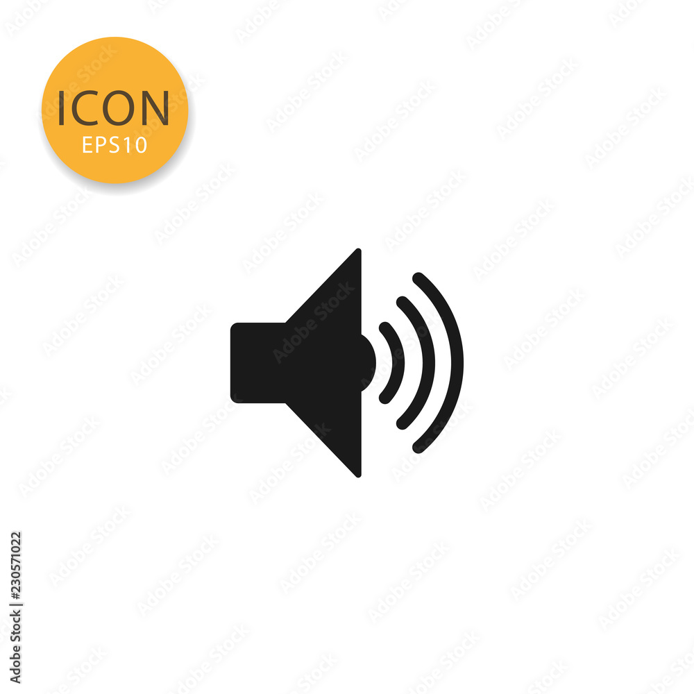 Speaker icon isolated flat style. Speaker icon isolated flat style.