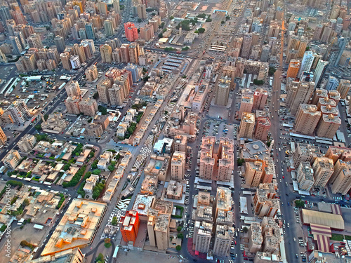 Colorful Aerial View Of Urban Modern Architecture Background photo