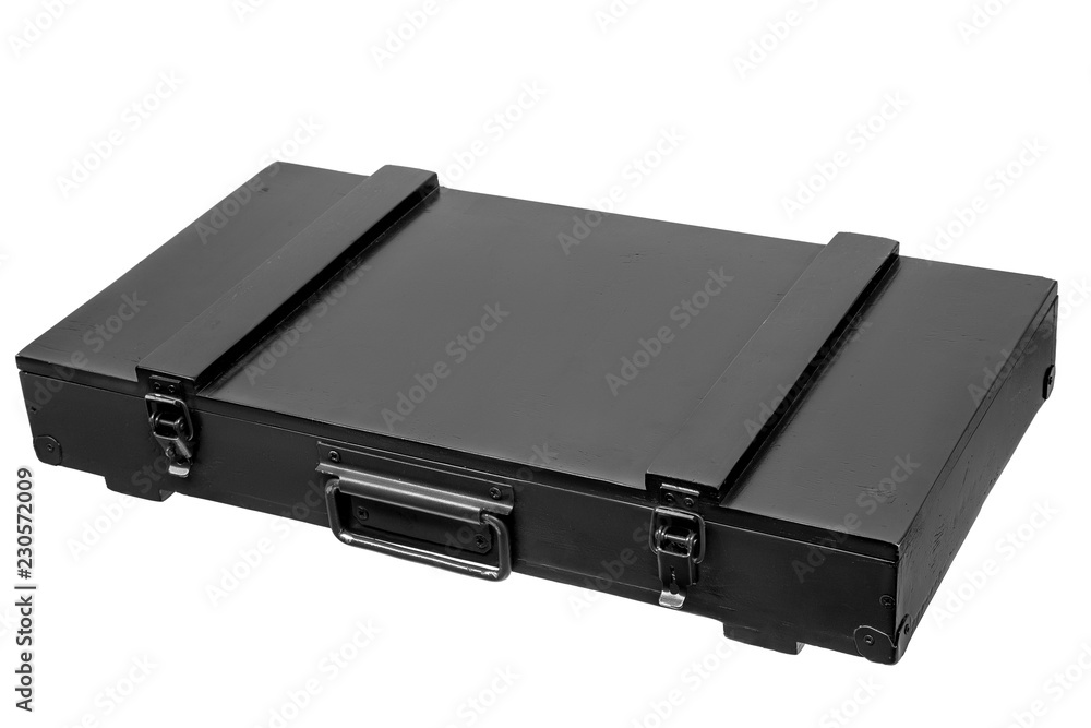 wooden black box for weapons isolated on white wooden black box for weapons isolated on white
