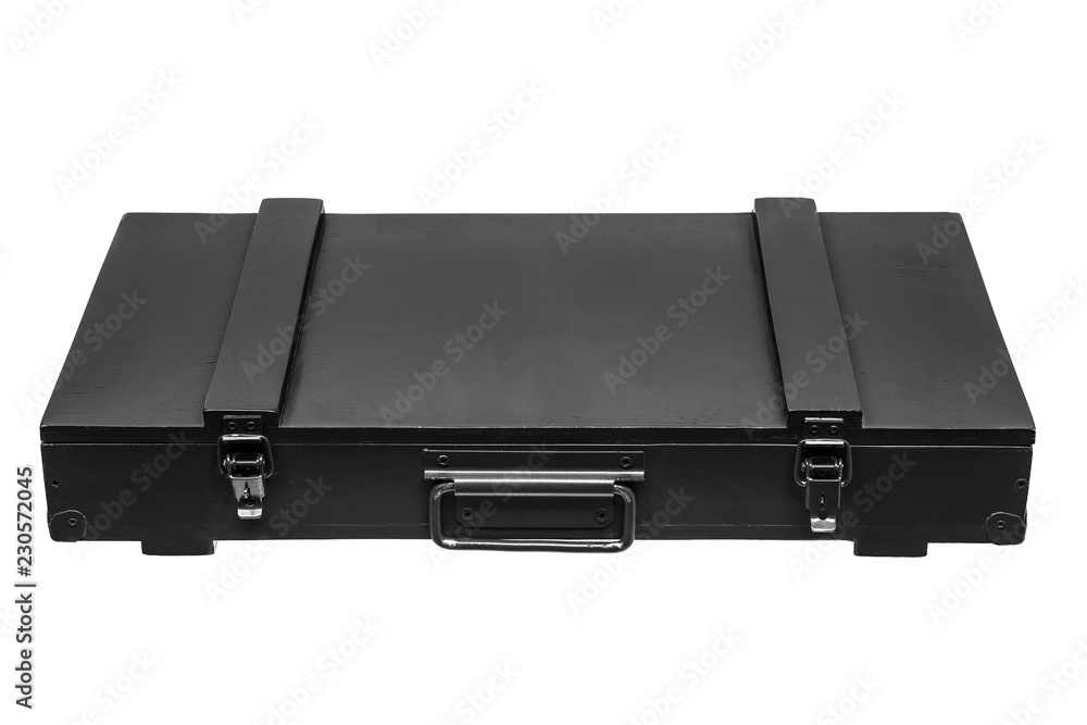 wooden black box for weapons isolated on white wooden black box for weapons isolated on white