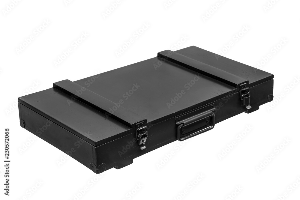 wooden black box for weapons isolated on white wooden black box for weapons isolated on white