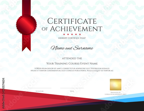 Modern certificate template with elegant border frame, Diploma design for graduation or completion