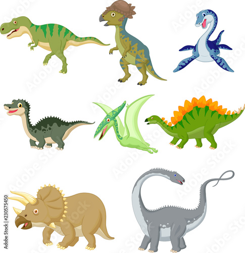Fototapeta Naklejka Na Ścianę i Meble -  Cartoon dinosaurs collection set