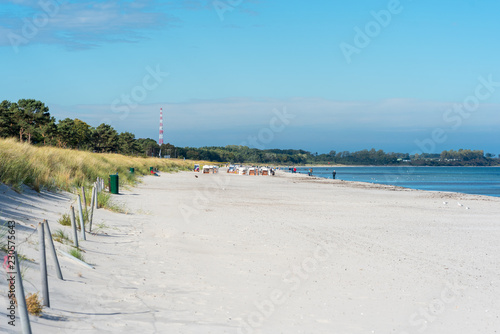 White sand beach and dunes at the shore of the municipality Breege in the north of the Rügen island photo