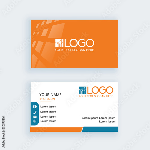 Modern business card template construction building