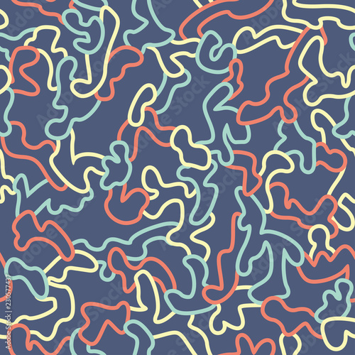 Seamless fashion pattern with curved elements © DDOK