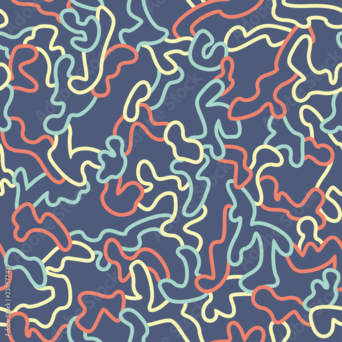 Seamless fashion pattern with curved elements