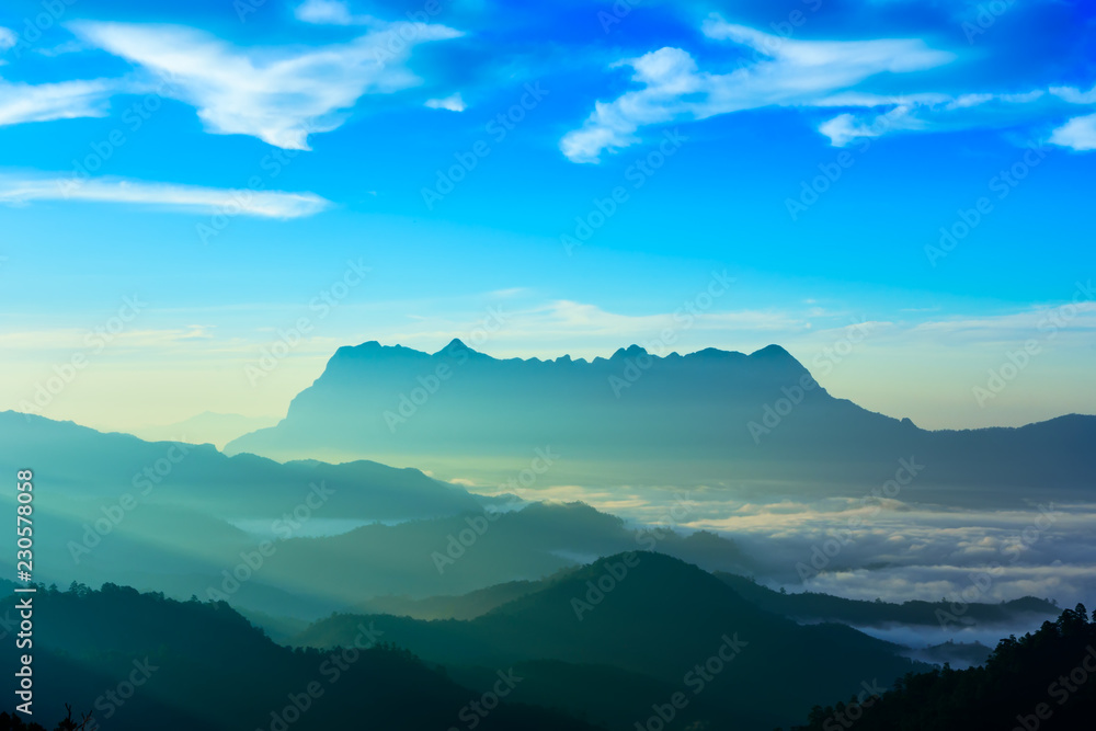 Landscape of sunrise on Mountain at Doi Luang Chiang Dao, ChiangMai ,Thailand Landscape of sunrise on Mountain at Doi Luang Chiang Dao, ChiangMai ,Thailand