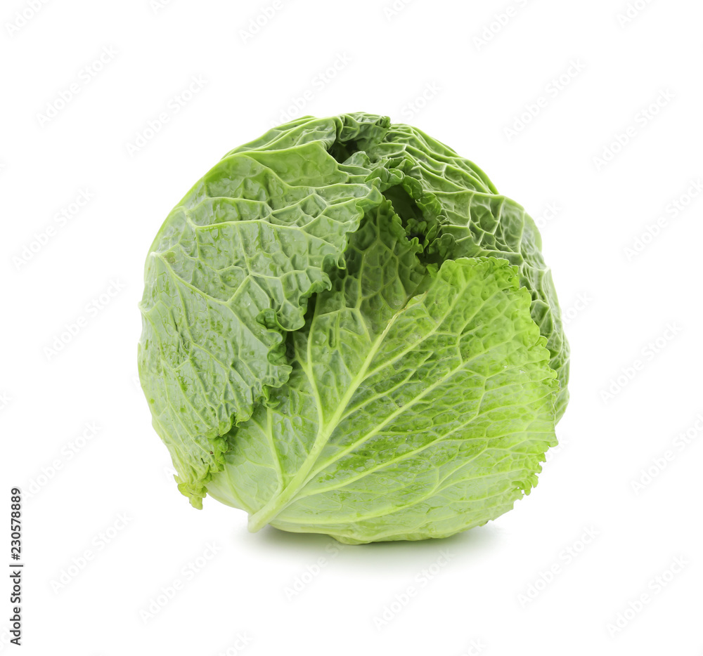 Fresh savoy cabbage on white background Fresh savoy cabbage on white background